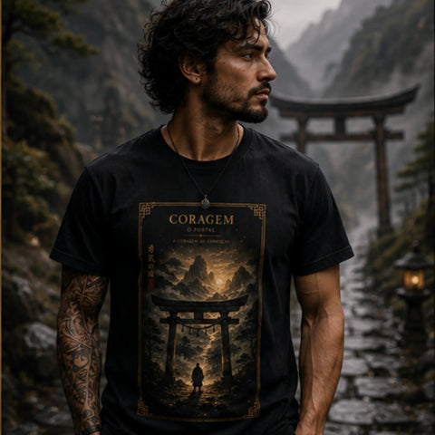 Arte Coragem O Portal - torii e montanhas