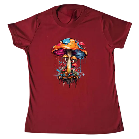 Camiseta Feminina Baby Look Cogumelo Encantado